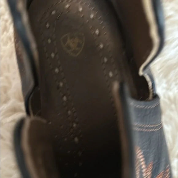 Ariat Black and Brown Embroidered Ankle Boots - Picture 5 of 5